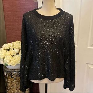 Adolfo Dominguez Black Sequin sweater, S